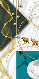 抽象几何玄关装饰画