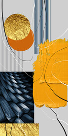 抽象几何玄关装饰画