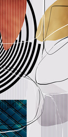 抽象几何玄关装饰画