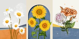 北欧小清新重彩装饰画三联画