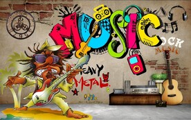 欧美风MUSIC酒吧KTV壁画