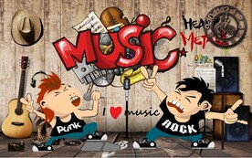 欧美风MUSIC酒吧KTV壁画