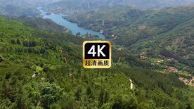 短视频素材航拍远山河流森林美景