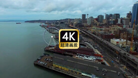 短视频素材航拍港口邮轮公路建筑