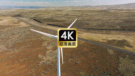 短视频素材航拍山区风力发电机