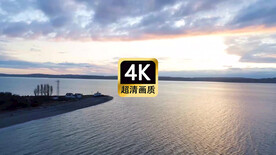 短视频素材航拍夕阳海岛灯塔