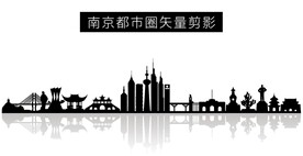 南京都市圈矢量剪影