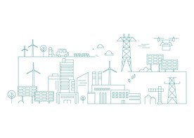 国家电网电力城市线描图