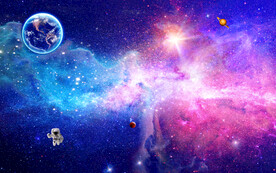 网红直播星空背景墙