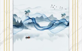 大理石纹 山水飘带