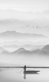 竖幅山水画