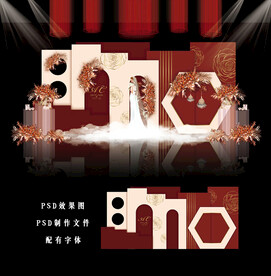 红色婚礼背景图片