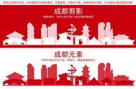 成都地标建筑剪影