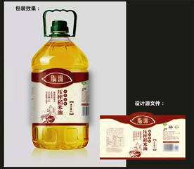 食用油包装效果图和平面图 