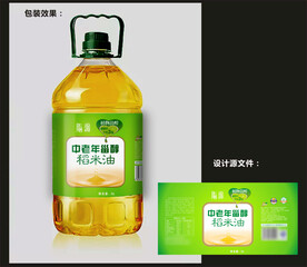 食用油包装效果图和平面图 