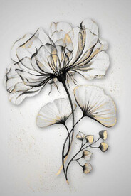 现代简约金色银杏玄关装饰画