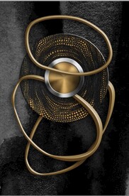 北欧立体金色抽象几何玄关装饰画