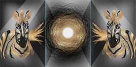 北欧风金色斑马装饰无框画