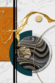 北欧风抽象几何图案玄关装饰画