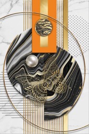 北欧风抽象几何图案玄关装饰画