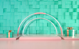 电商3D立体产品展台背景