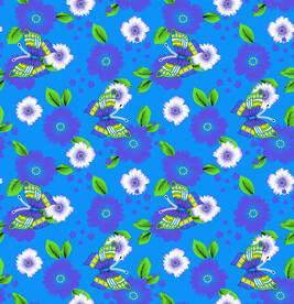 大牌抽象花朵蝴蝶