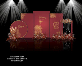 红色婚礼舞台背景