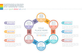商务PPT六个分项信息图表布局