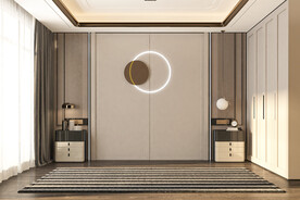 现代卧室背景墙