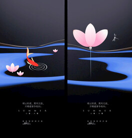 新中式荷花系列贴片