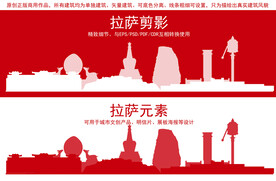 拉萨地标建筑剪影