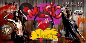 欧美风MUSIC酒吧KTV壁画