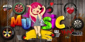 欧美风MUSIC酒吧KTV壁画