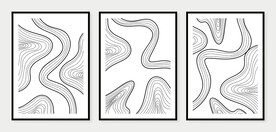 黑白线条装饰画