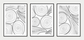 黑白线条装饰画