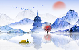 中国风山水背景