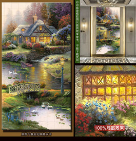 欧式田园小溪装饰画