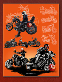 矢量摩托骑行文化系列