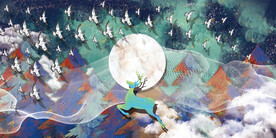 晶瓷画 树林风 抽象画