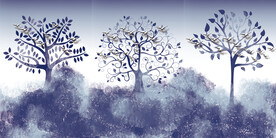 晶瓷画 淡彩树木