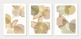 抽象百合植物装饰画