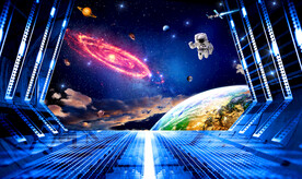 科幻星空背景墙