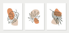 简约植物叶子装饰画