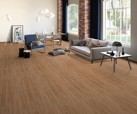 客厅木纹砖应用