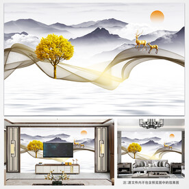 新中式背景墙