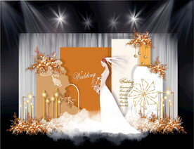 橙色婚礼背景效果图