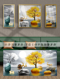 轻奢麋鹿装饰画