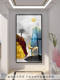 轻奢麋鹿装饰画