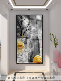 黑白玄关装饰画