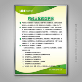 绿色食品安全管理制度牌设计模板